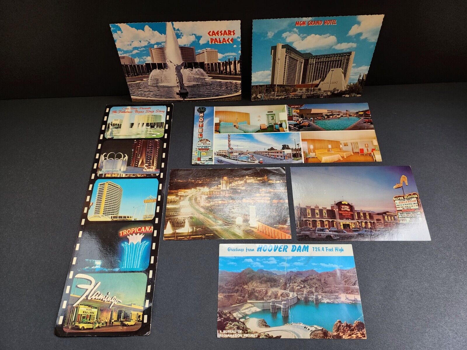 VTG '70s Las Vegas Hotels & Casinos LOT of 7 Postcards Caesars MGM Grand Strip  