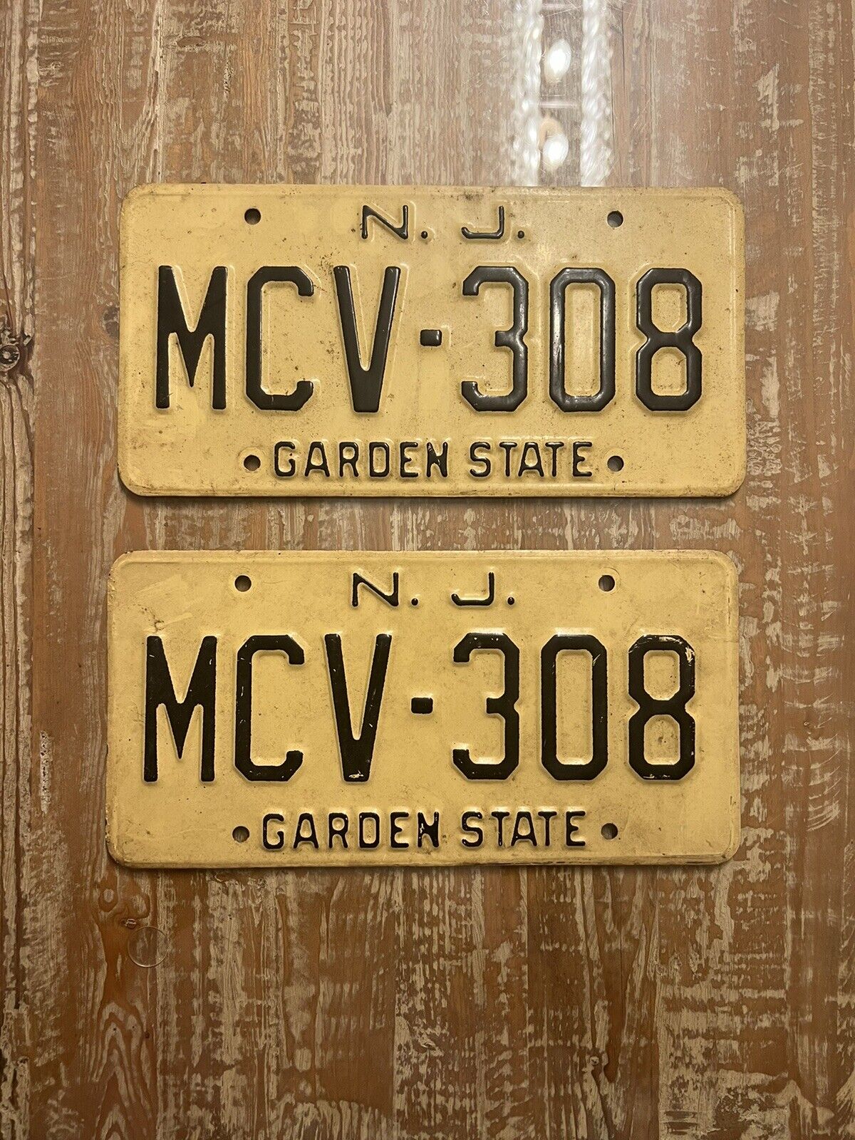 1960s New Jersey PAIR License Plate Tag Original