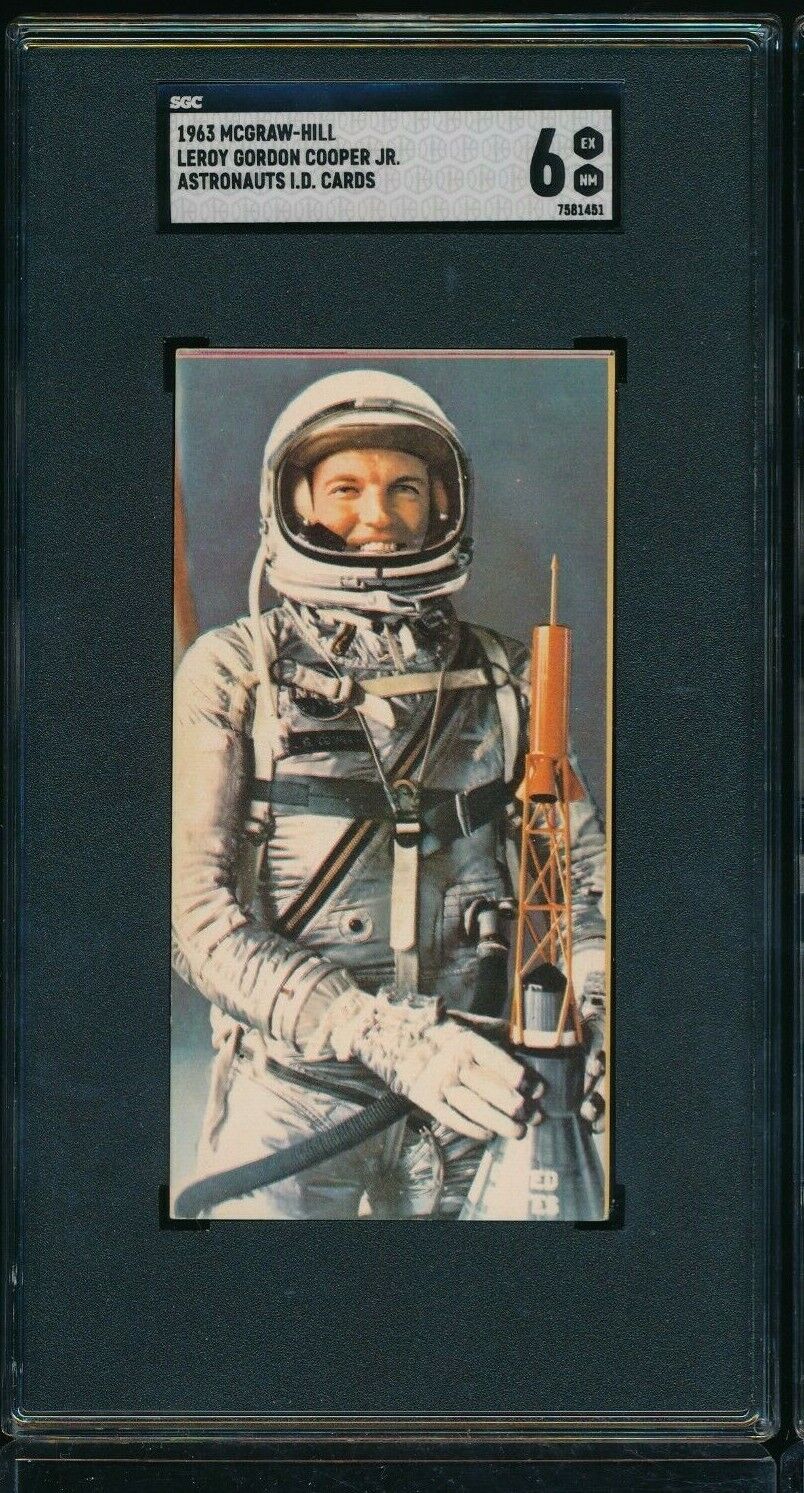 1963 McGraw Hill Astronauts card Leroy Gordon Cooper Jr SGC 6 portrait rc SWSW6