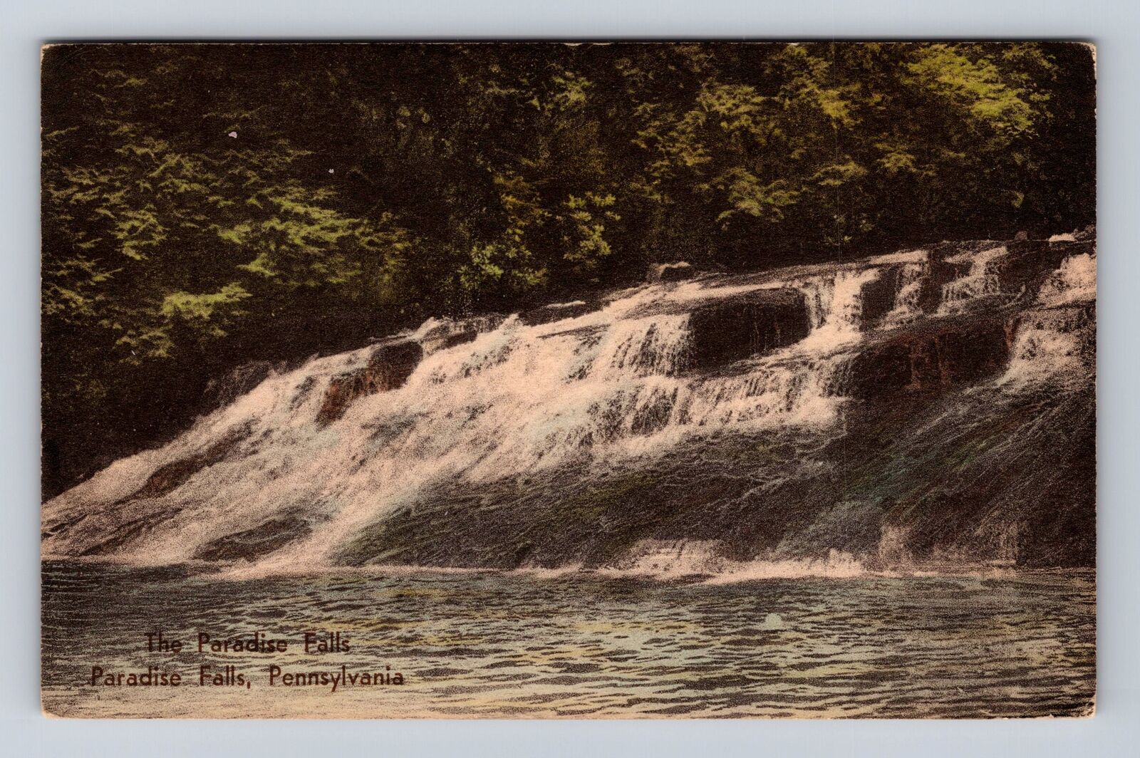 Paradise Falls PA-Pennsylvania, The Paradise Falls, Vintage c1950 Postcard