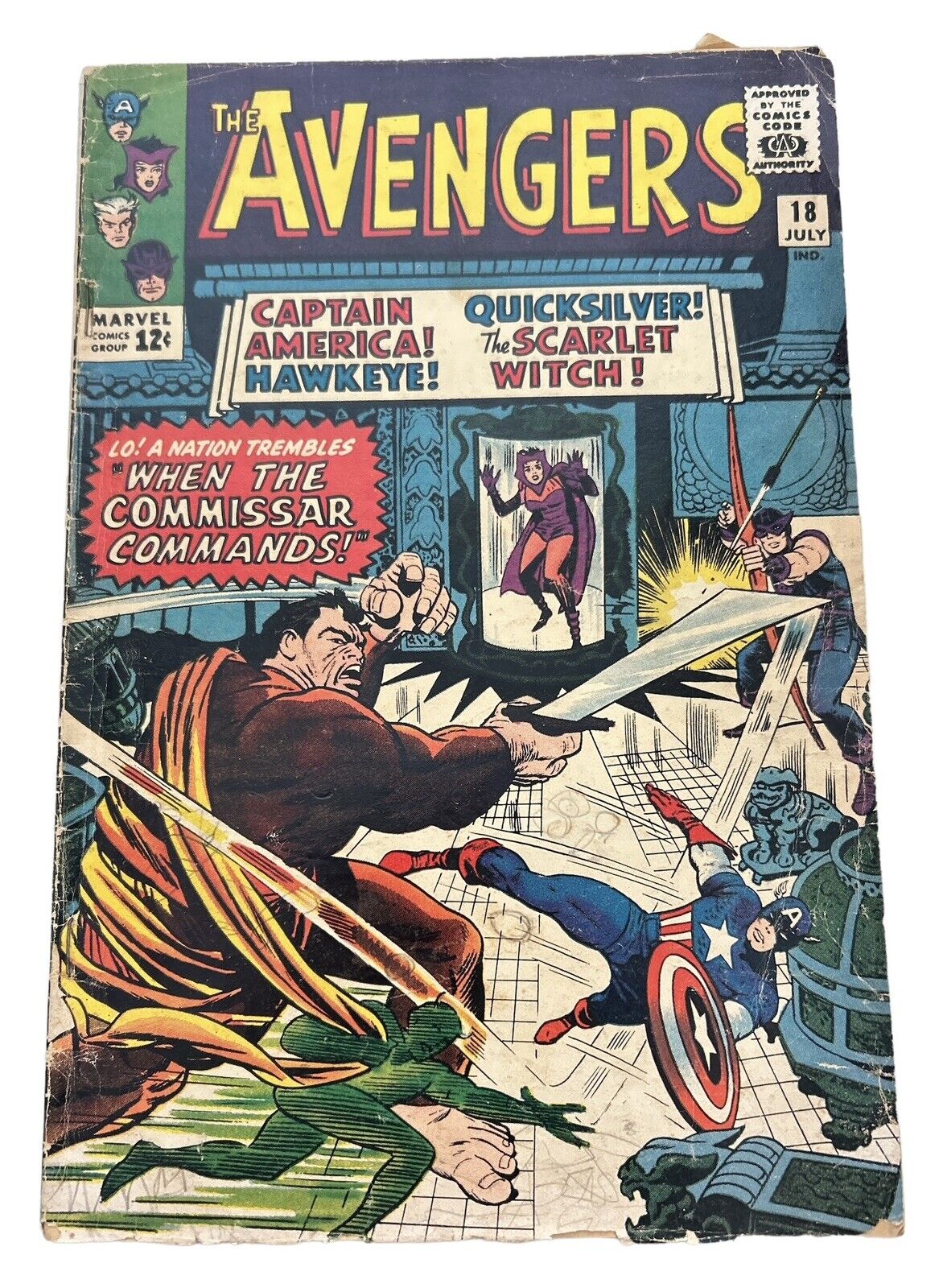 Avengers #18 Stan Lee and Don Heck Marvel 1965 First Appearance Of Commissar