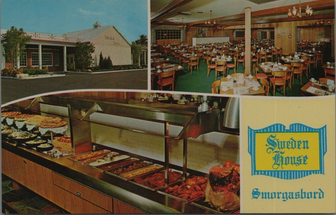 Vintage Sweden House Smorgasbord St. Petersburg Florida Postcard B104