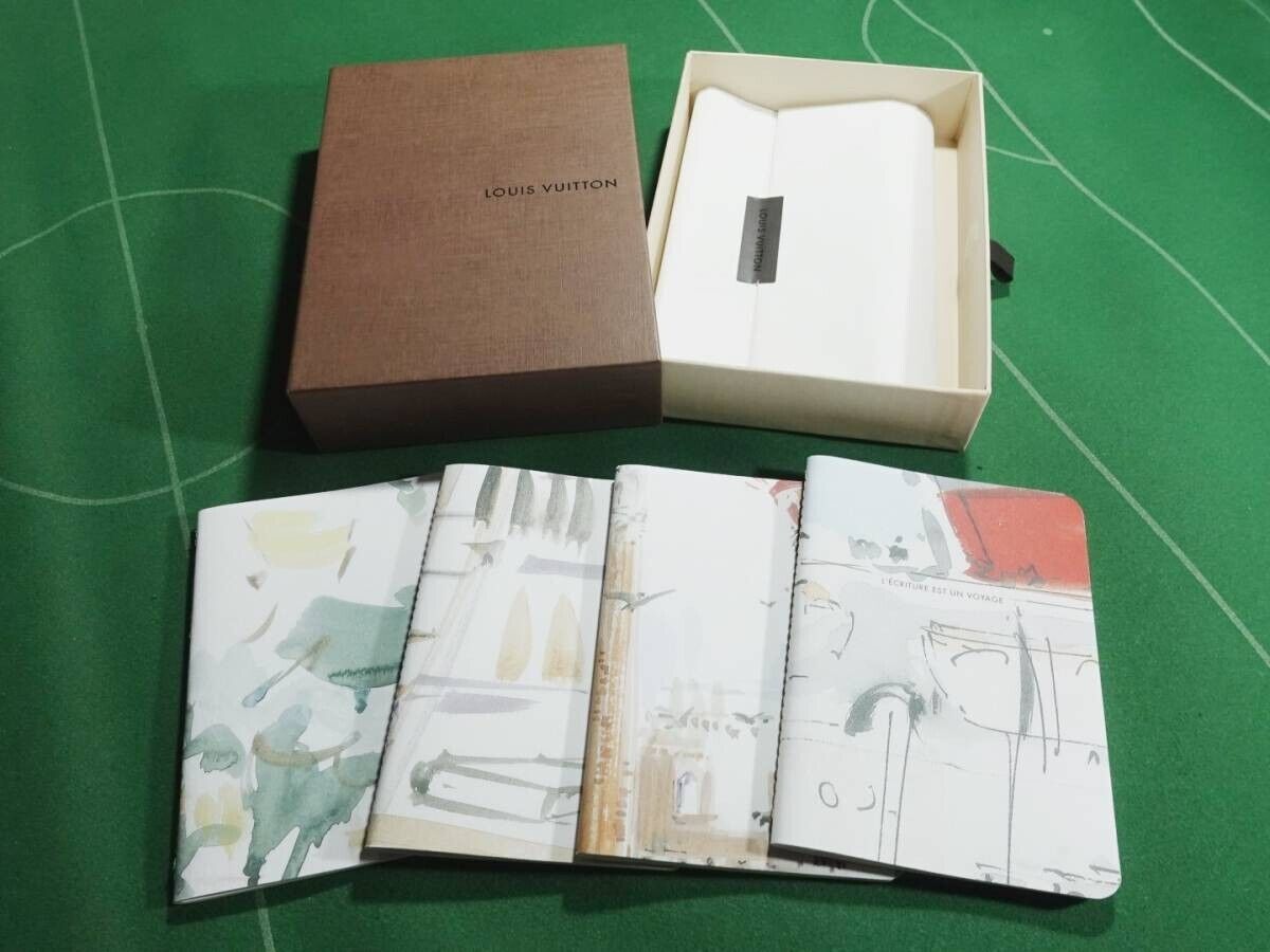 Set of 4 Louis Vuitton Watercolor Painting Notebooks Stationery NWB Gift for VIP