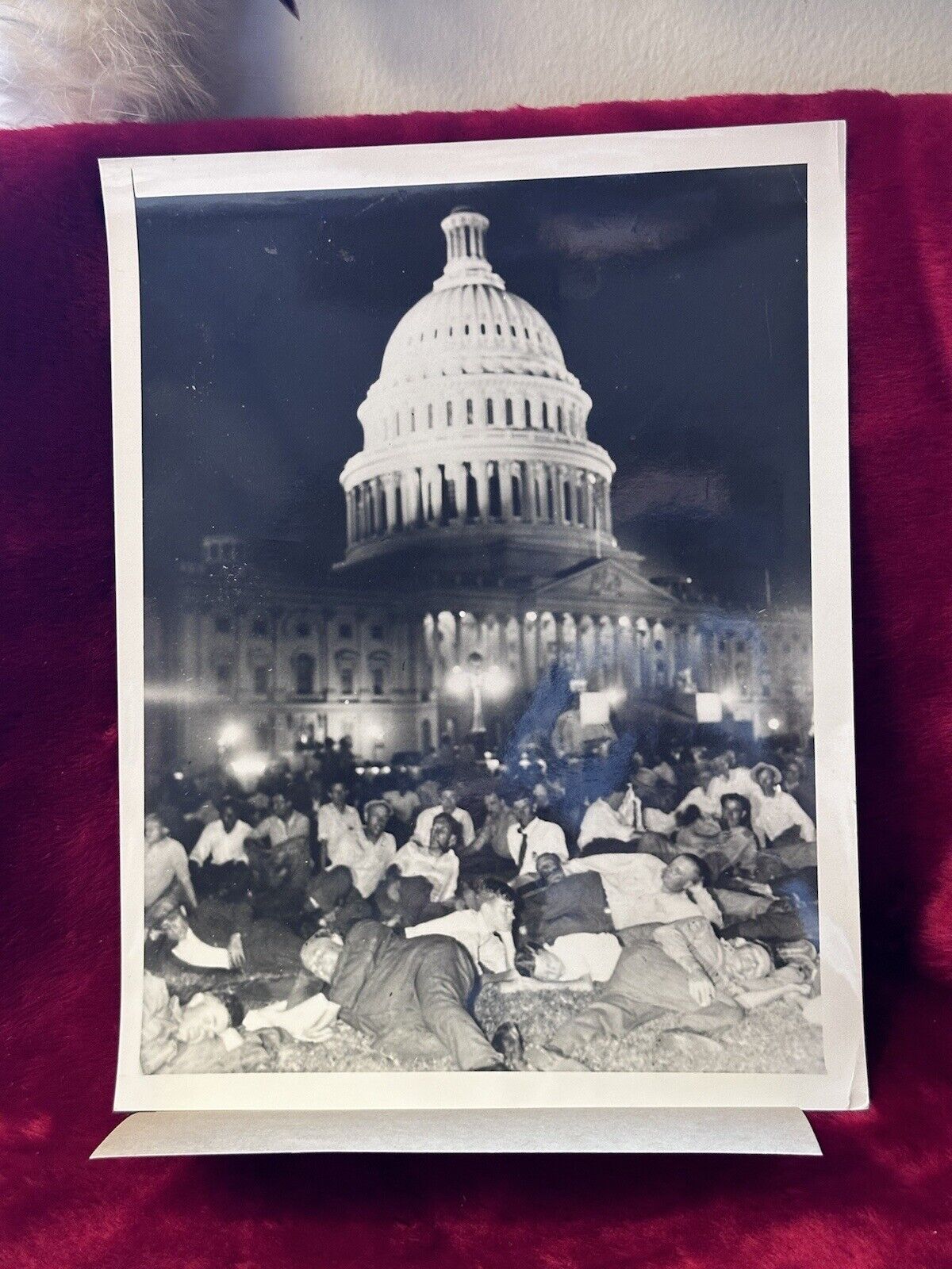 1932 Press Photo Around 450 California War Veterans Sleep On The Capitol Grounds