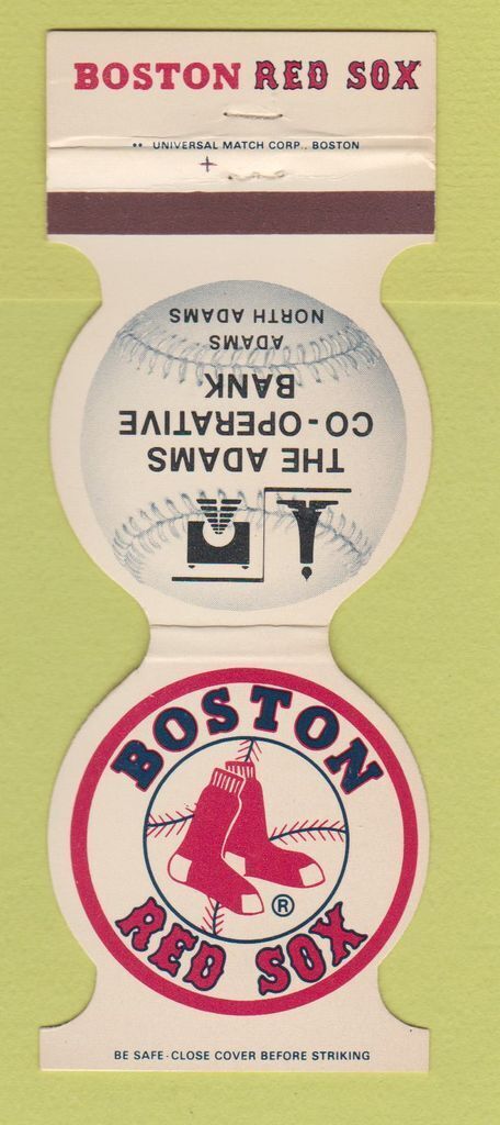 Matchbook Cover - Boston Red Sox Baseball Adams COOP Bank MA 1984