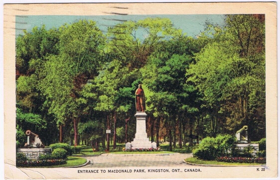 Postcard Entrance To MacDonald Park Kingston Ontario