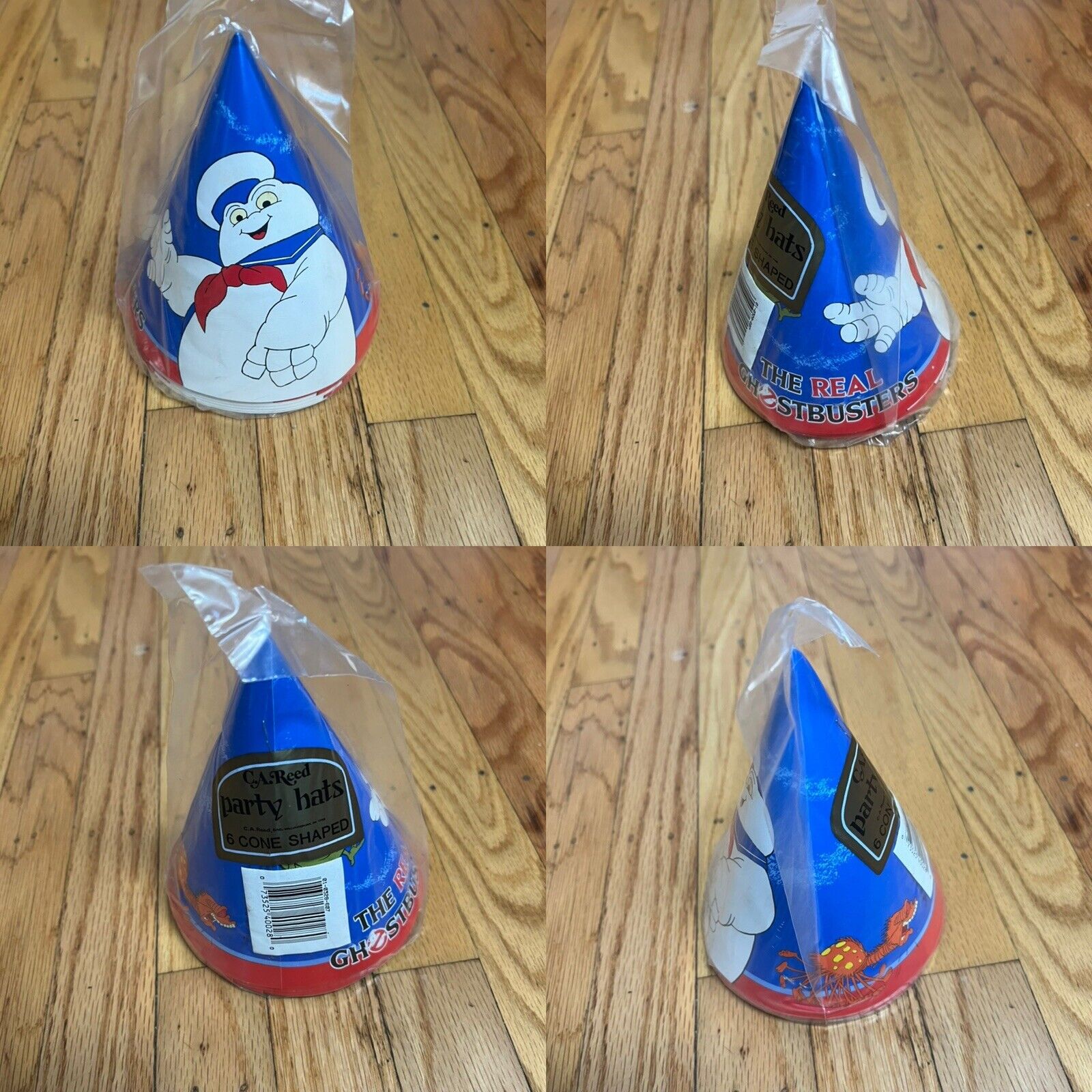 (6) Vintage 1986 REAL GHOSTBUSTERS Birthday Party Hats NEW Staypuft Slimer