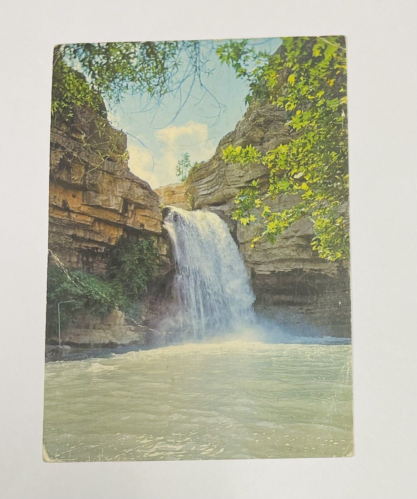 Iraq Postcard, Geli Ali Bag Waterfall Erbil, Message Arabic Language 1982