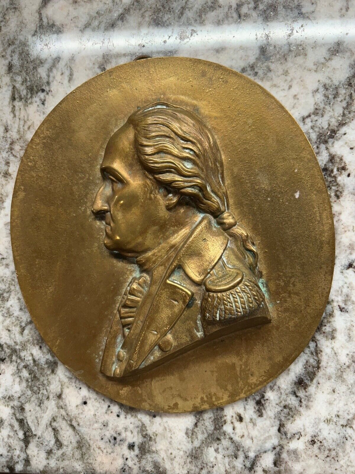RARE Collectible Bronze Plaque of bust of GEORGE WASHINGTON--Circa 1850-1875