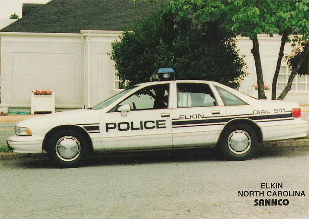 POLICE DEPARTMENT PATROL CAR SANNCO CARD 1995 ELKIN NC NORTH CAROLINA