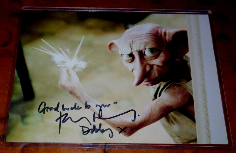 Toby Jones actor signed autographed photo Dobby the Elf in theHarry Potter films