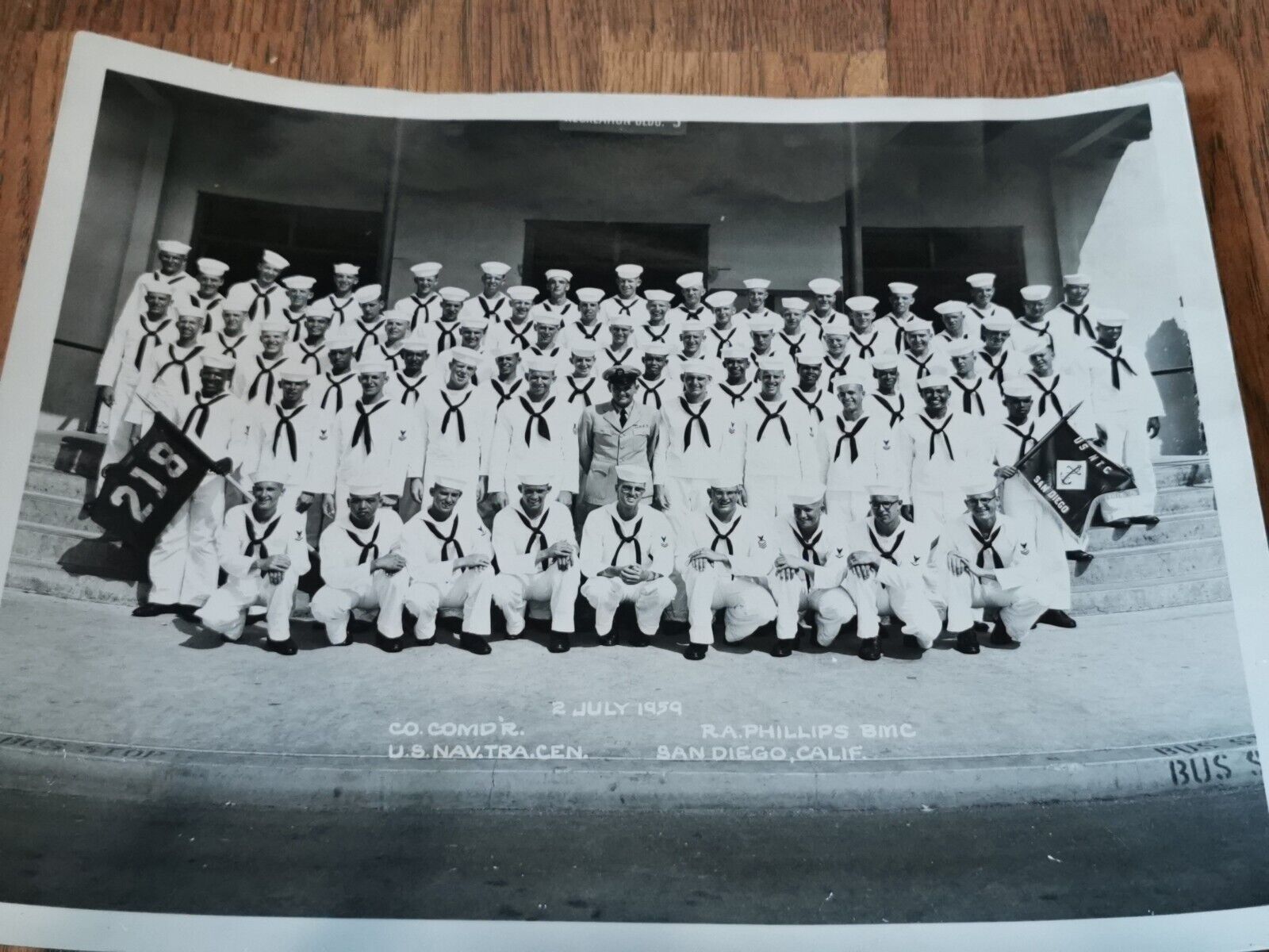218 USNTC, 1959 US Navy Training Center Graduation Photo San Diego California