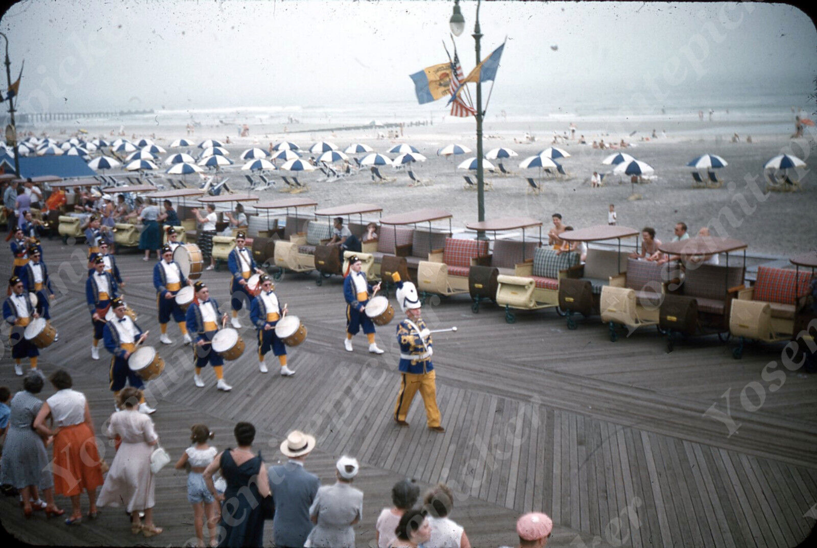 sl44  Original Slide 1950\'s Red Kodachrome Atlantic City Boardwalk 038a