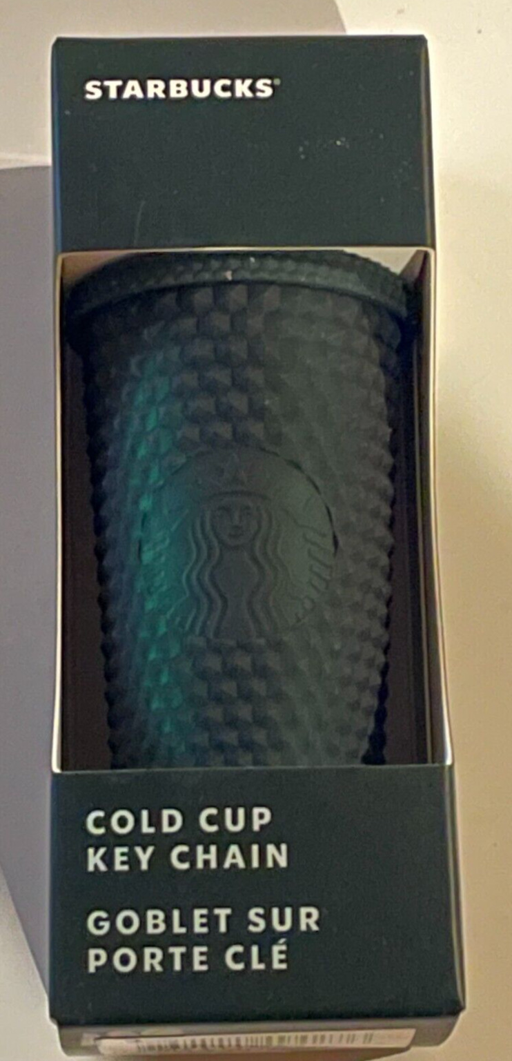 Starbucks Studded Soft Touch Coffee Cup KeyChain - Dark Green