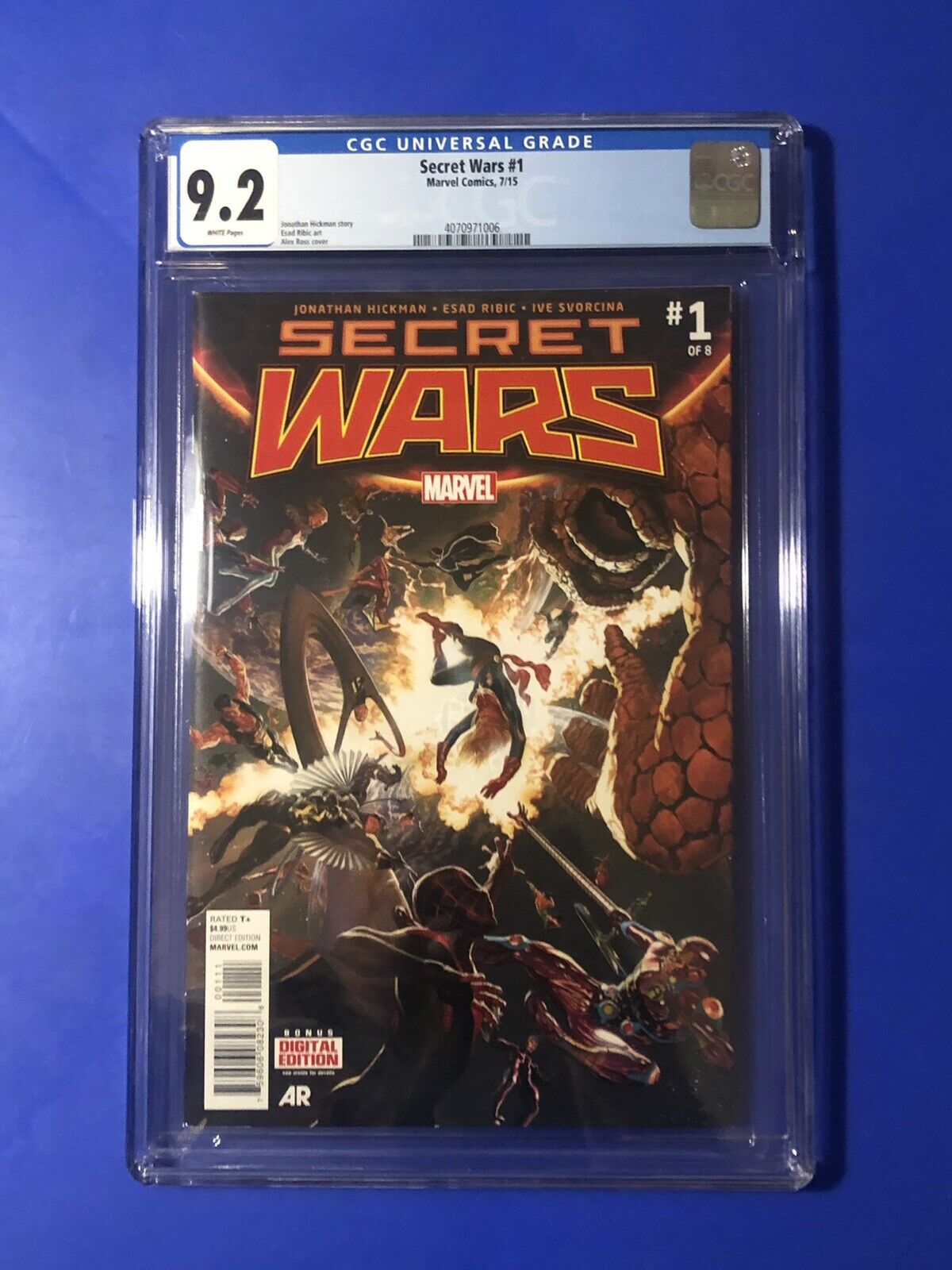 Marvel Secret Wars #1 CGC 9.2 MAIN A Ross COVER 1ST PRINT APPEARANCE COMIC 2015