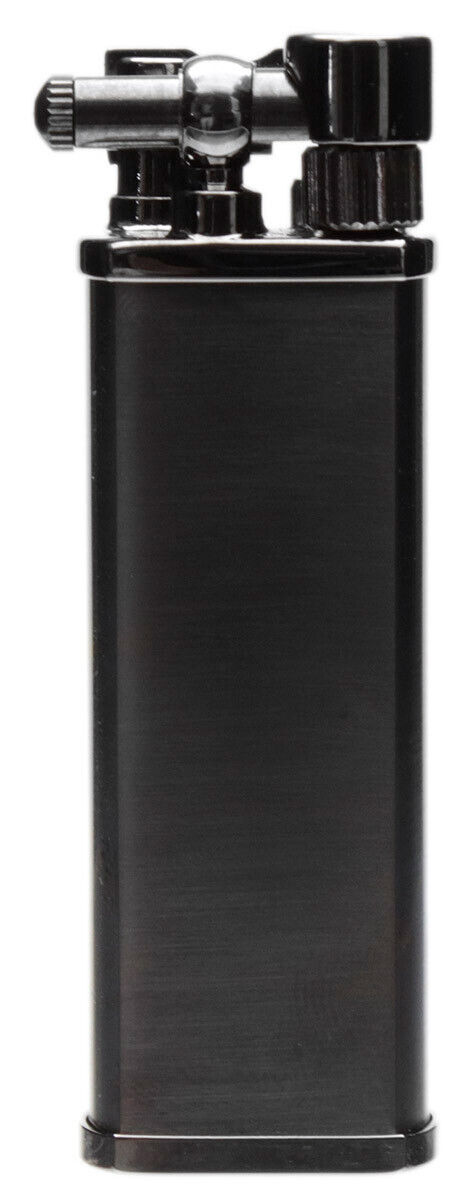 Black Nickel Kiribi Kenshi Double Soft Flame Pipe Lighter - 3080