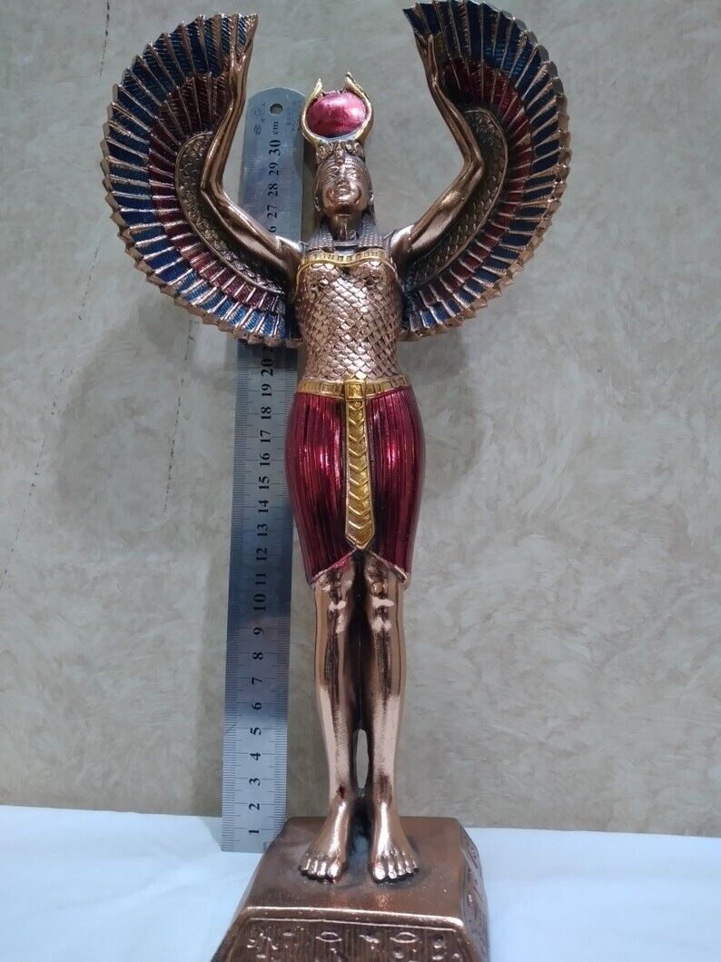ISIS Goddess of love &magic wearing the sun disc Open Wings EGYPTIAN ANTIQUE Bc
