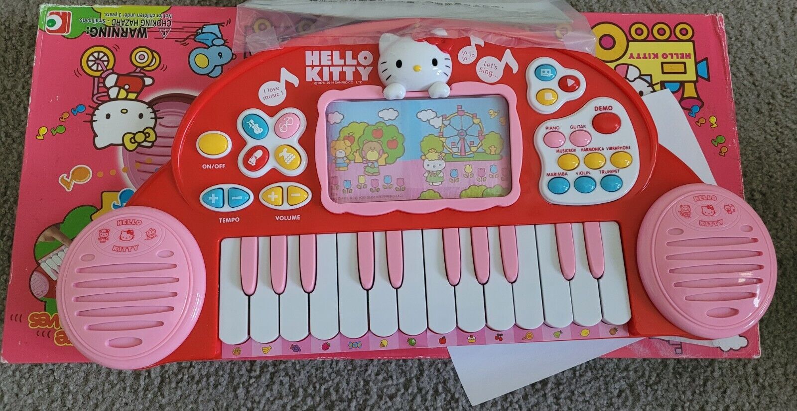 RARE 2007 Hello Kitty Electronic Piano Collectable Toy with BOX & Manual + Music