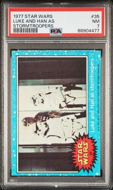 1977 TOPPS STAR WARS LUKE AND HAN AS STORMTROOPERS #35 PSA 7