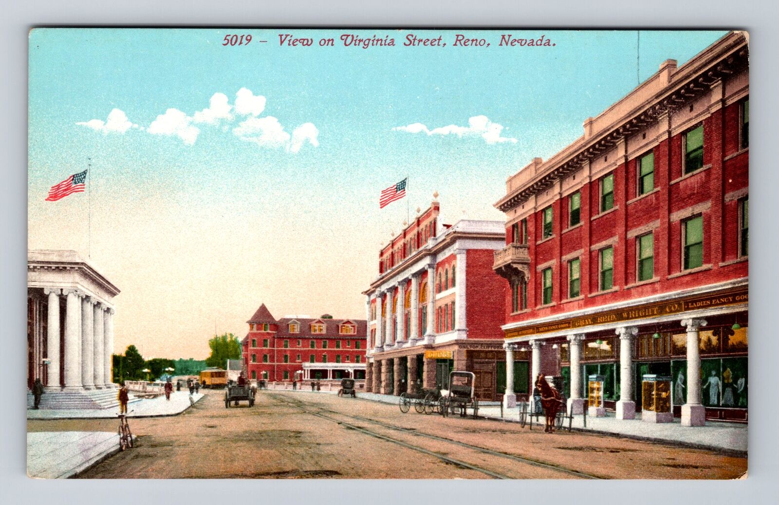 Reno NV-Nevada, View On Virginia Street, Advertisement, Vintage Postcard