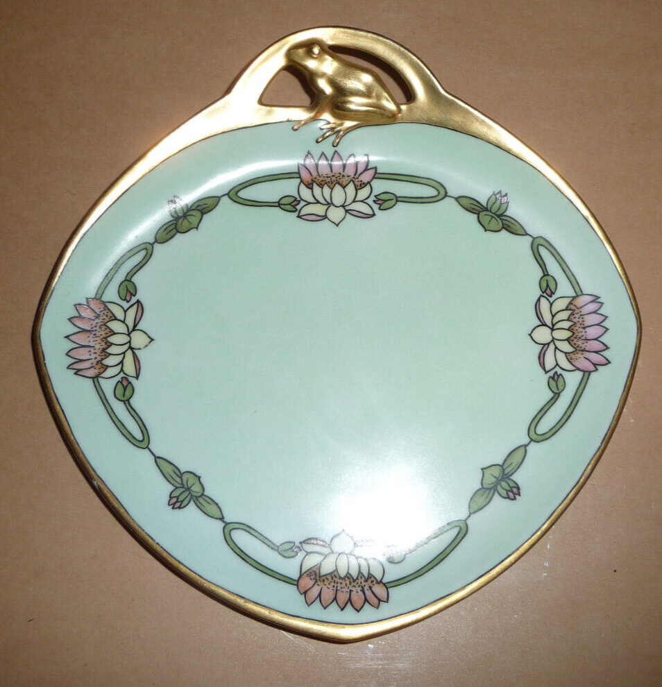 Vintage Art Deco Plate,RS Germany,excellent condition,Guilded Frog