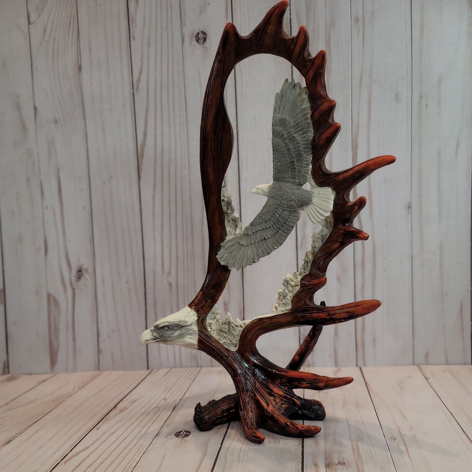Spirit of America Antler Eagle Resin Sculpture Designed by Alaska Jack’s 12x8