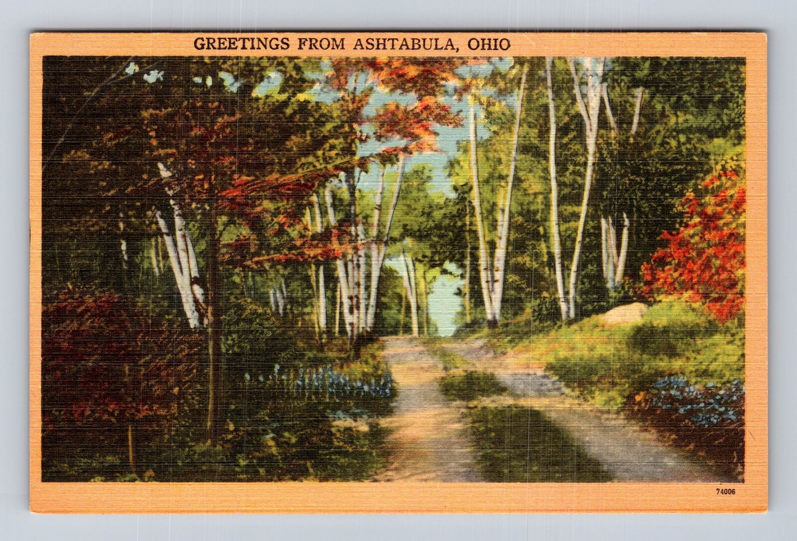 Ashtabula OH-Ohio, General Greetings, Path Area, Antique, Vintage Postcard