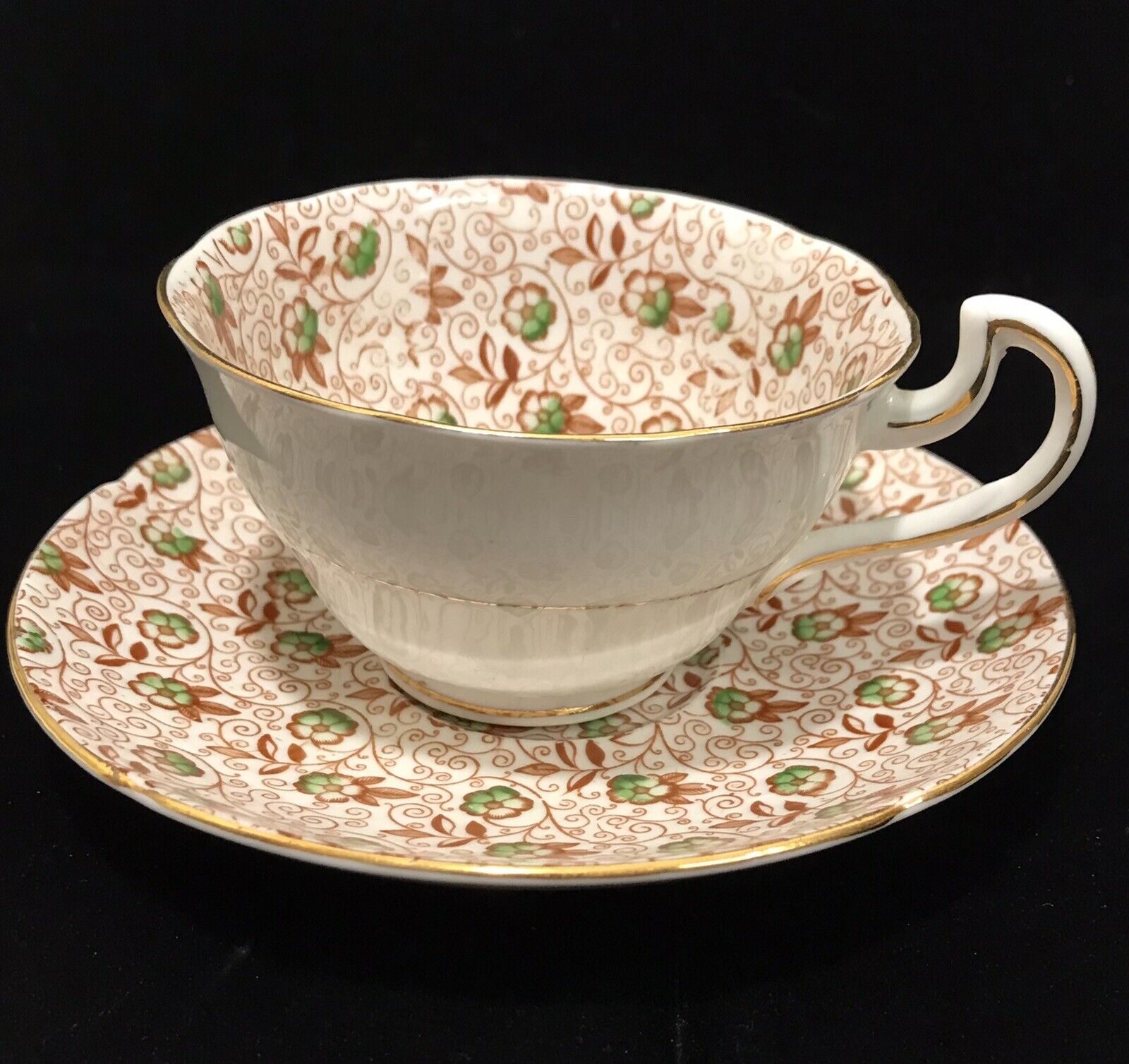 VINTAGE c.1948 SPENCER & STEVENSON saucer and cup bone china made in England