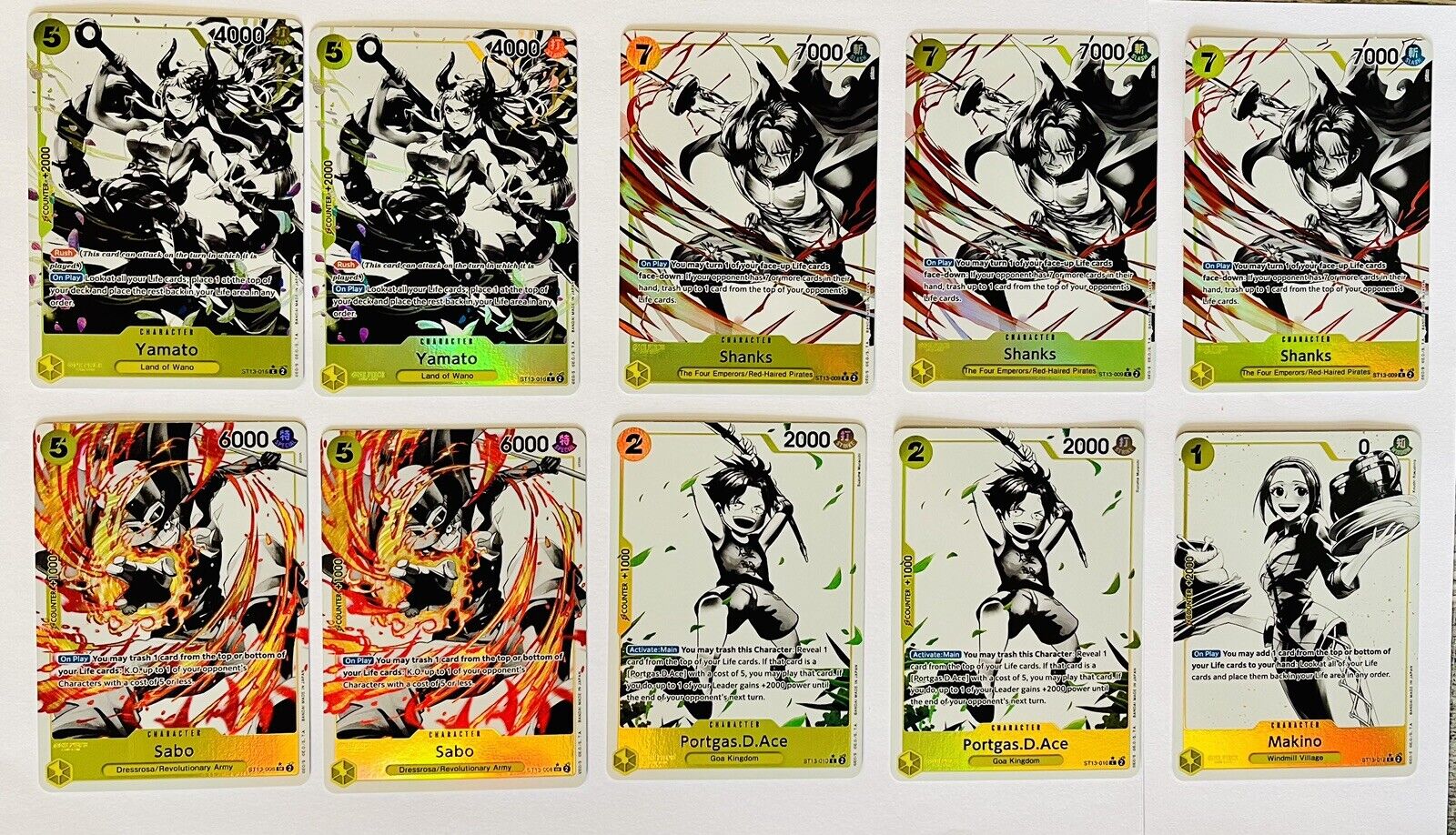 ST-13 Parallel C The Three Brothers Bond One Piece Card ENGLISH Lot Of 10