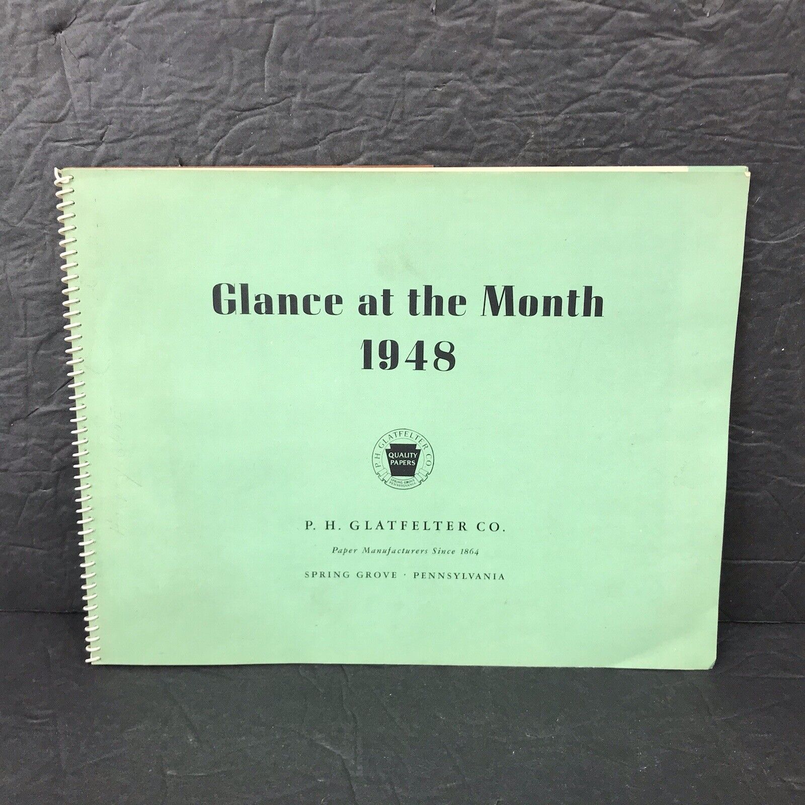 Glance At The Month 1948 Calendar PH Glatfelter Co Spring Grove PA