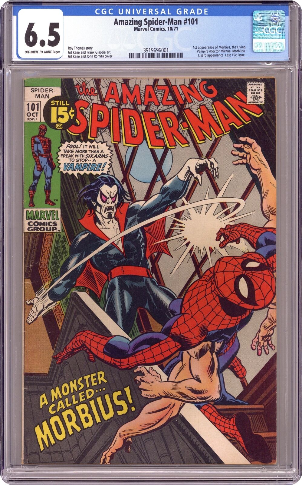 Amazing Spider-Man #101 CGC 6.5 1971 3919696001 1st app. Morbius