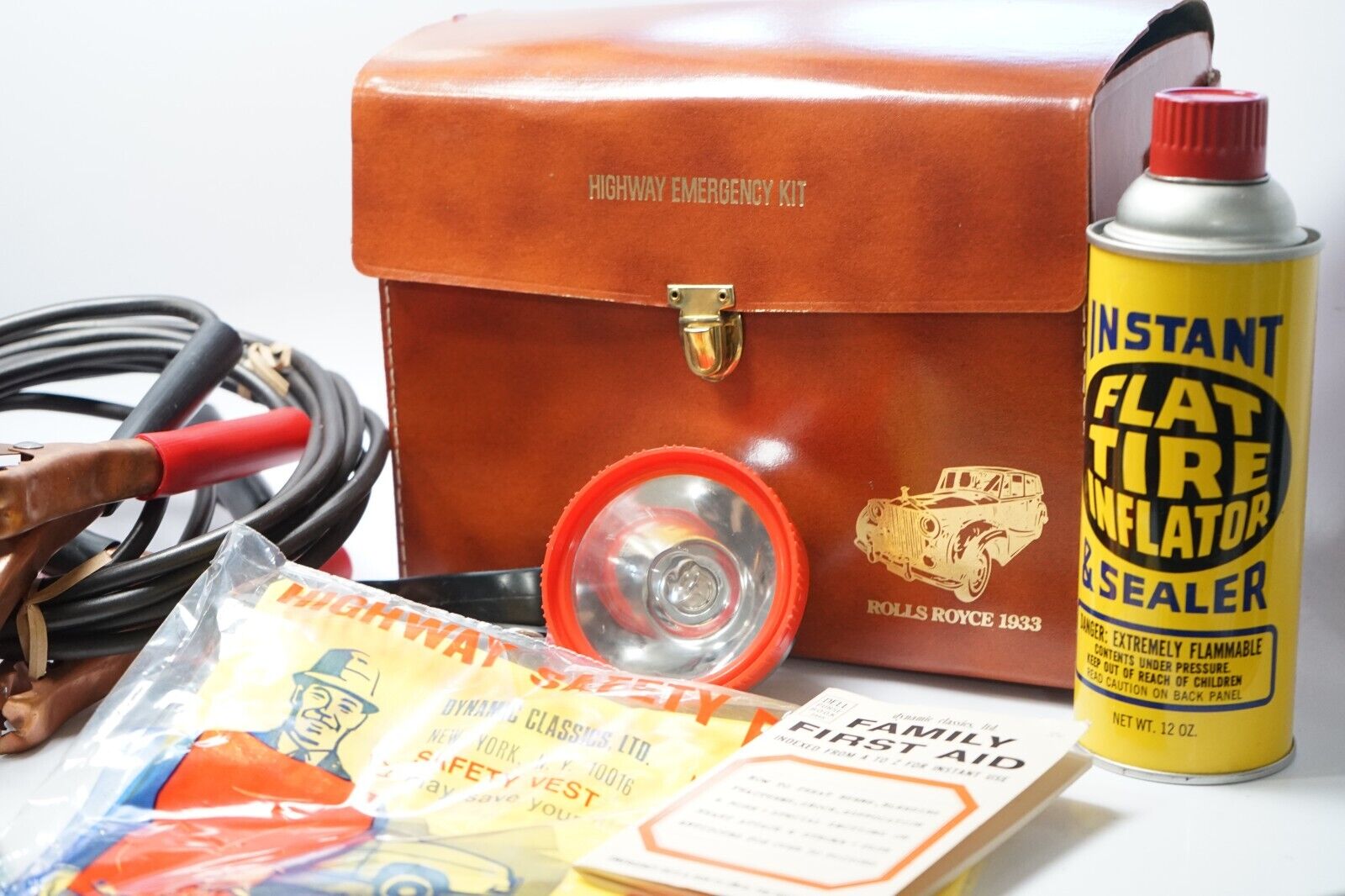 Vintage 1933 Rolls Royce Highway Emergency Kit With Contents Collectible Display