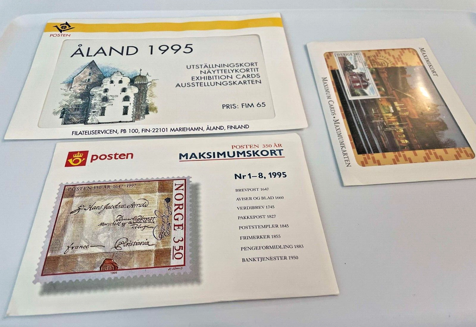 1990s lot 90 FDC First Day Issue Covers stamp sets for Aland Norway Sweden