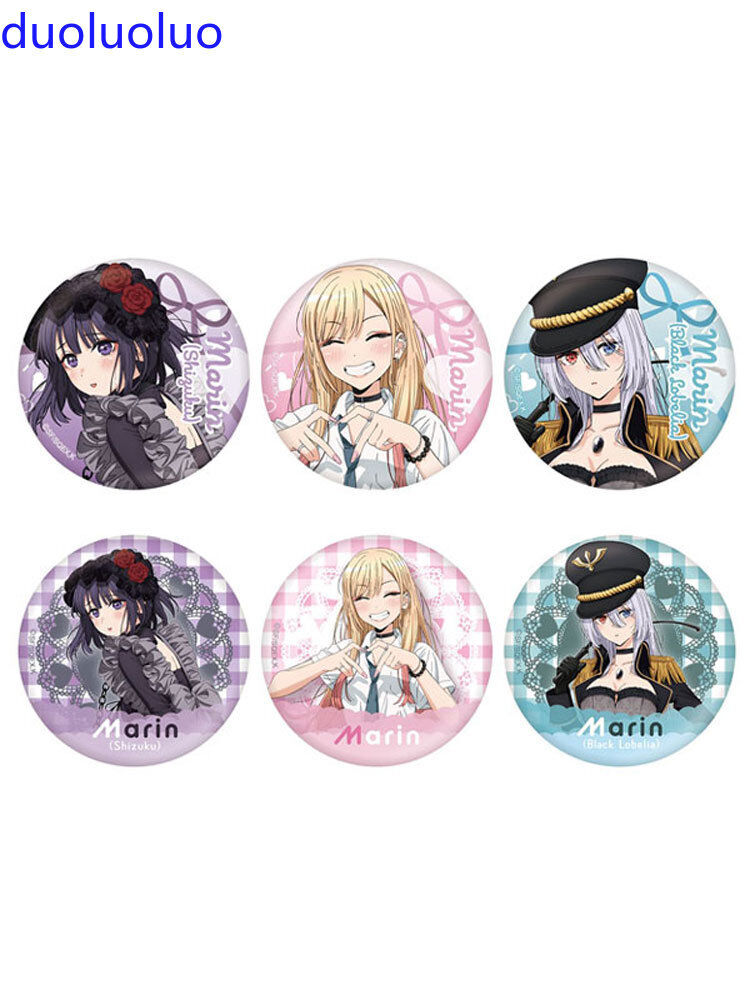6pcs My Dress-Up Darling Anime Badge Itabag Accessories Pin Button 58mm Gift