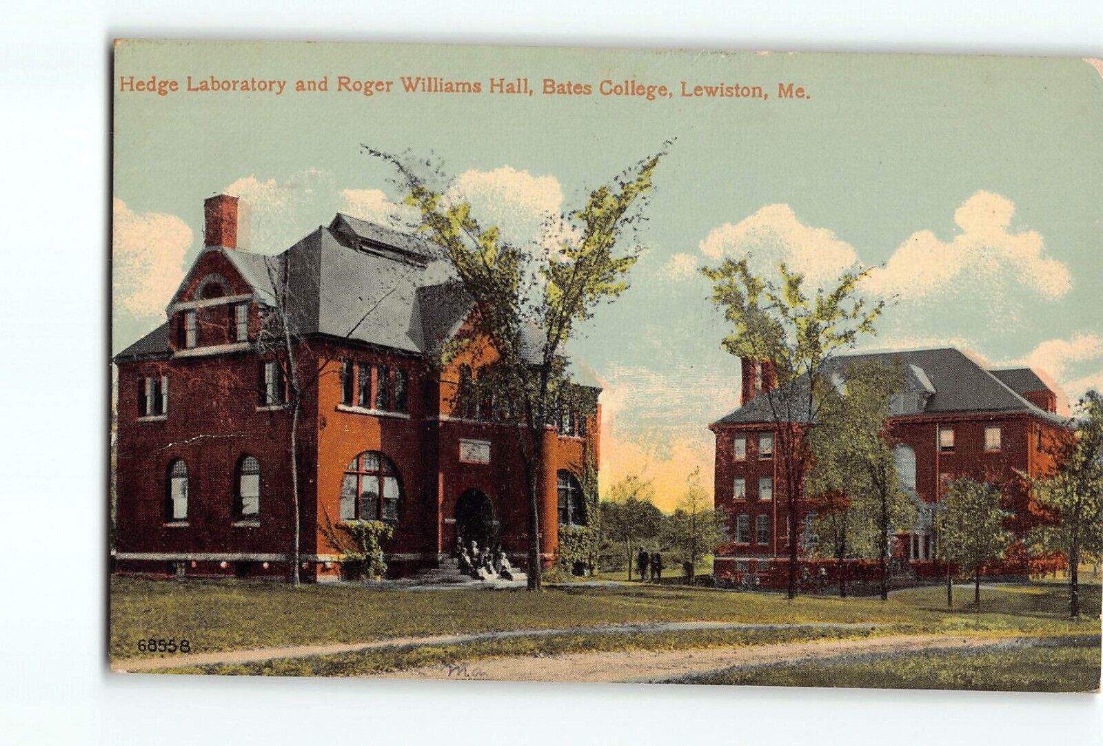 Old Postcard Hedge Laboratory and Roger Williams Hall Bates College Lewiston ME