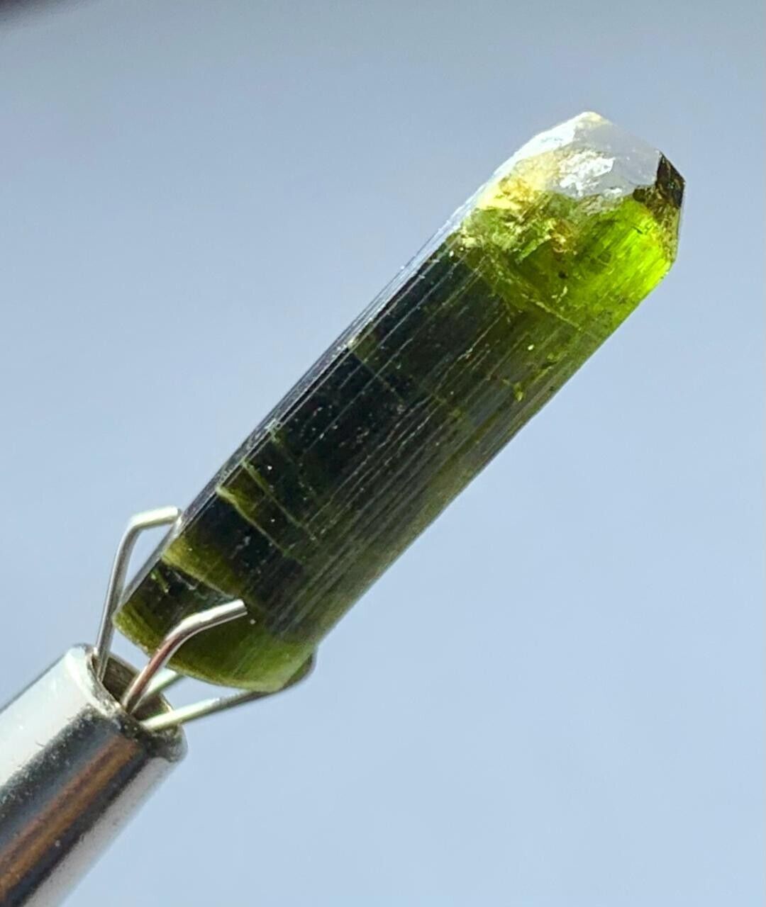 6.55 Cts beautiful Terminated Green Color Tourmaline crystal from Afghanistan