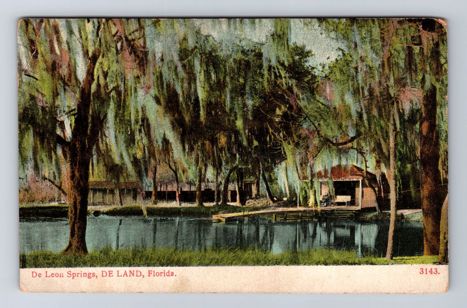 De Land FL-Florida, De Leou Springs, Antique, Vintage Postcard