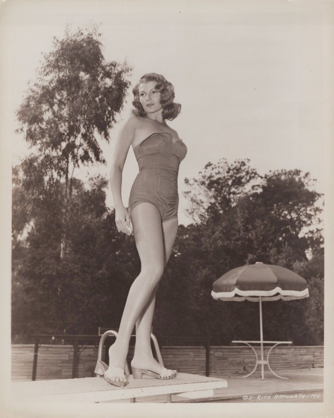 HOLLYWOOD BEAUTY RITA HAYWORTH STYLISH POSE STUNNING PORTRAIT 1950s Photo C37