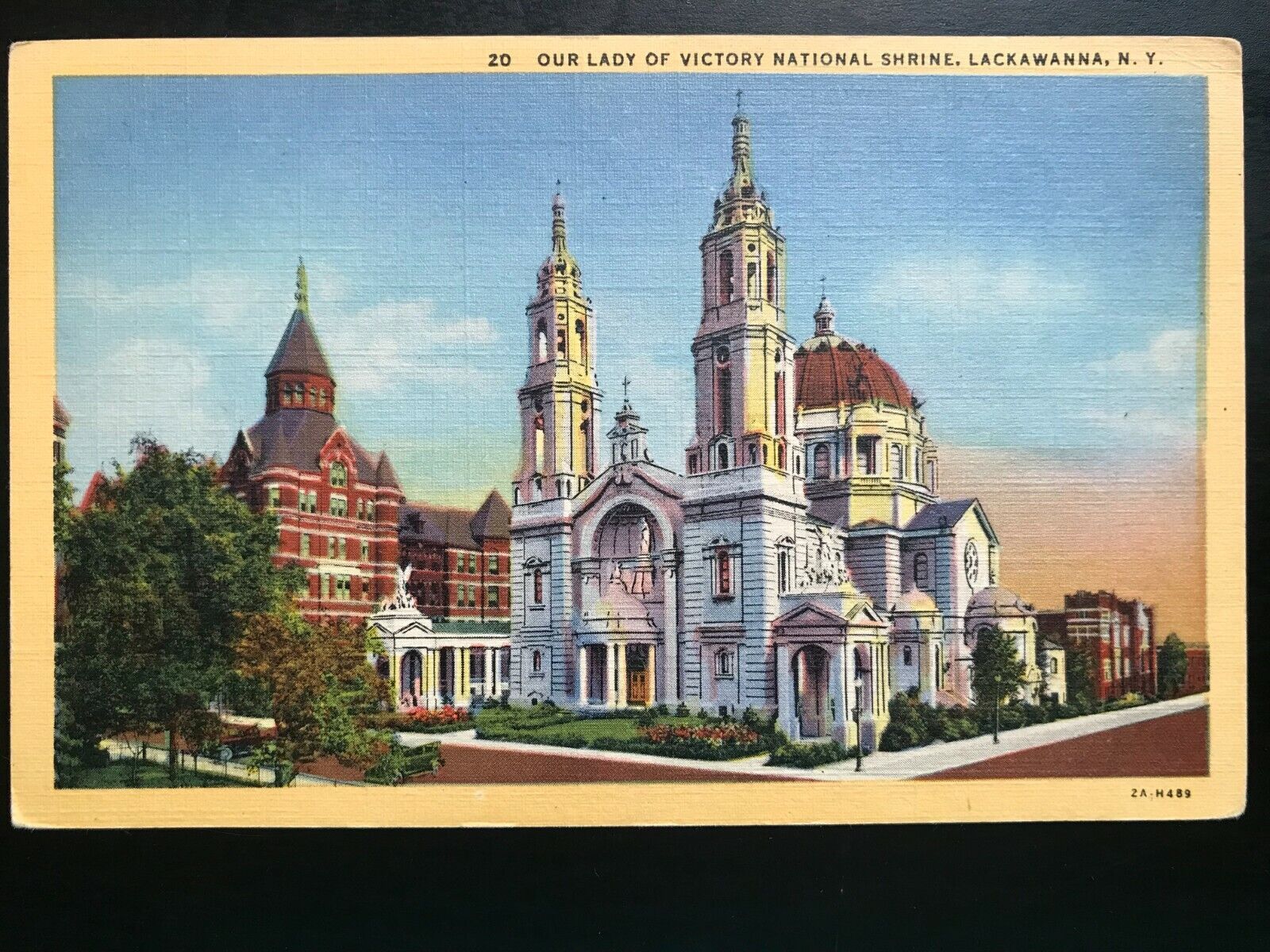 Vintage Postcard 1932 Our Lady of Victory National Shrine Lackawanna N.Y.