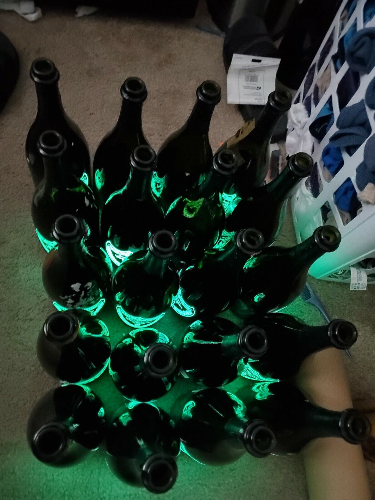 4EMPTY Dom Perignon Luminous Light-Up Champagne Bottle 2004 750ml. GREEN LIGTH L