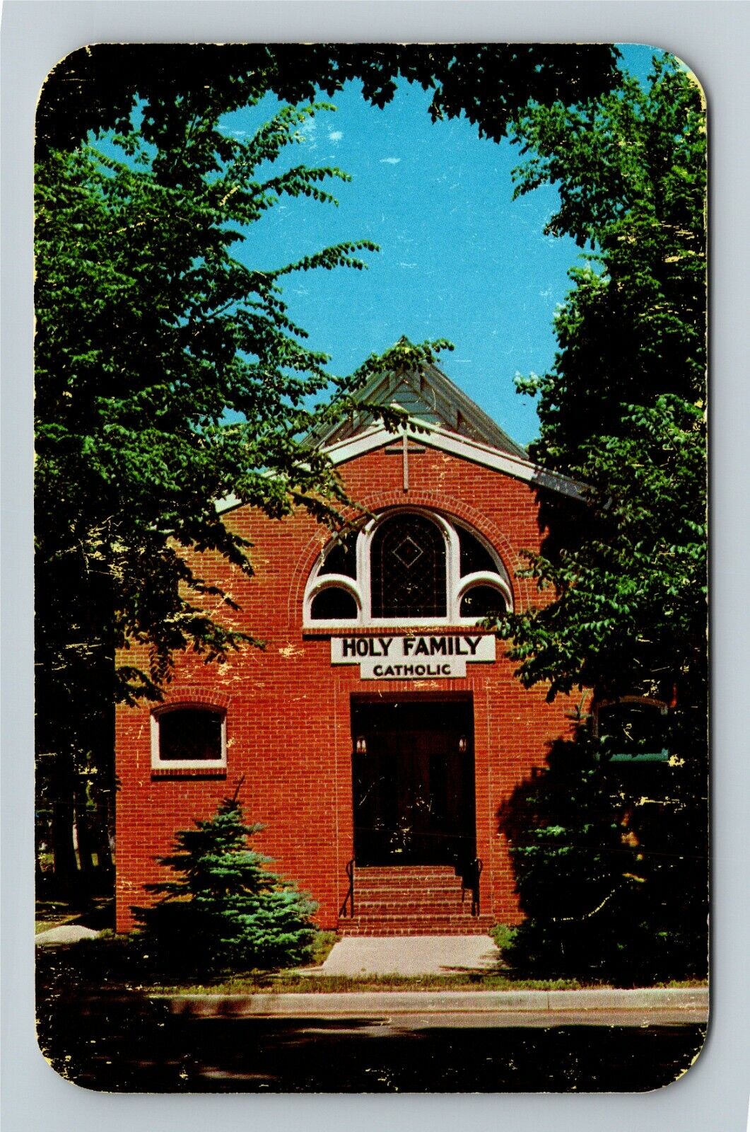 Decatur MI-Michigan, Holy Family Catholic Church Vintage Souvenir Postcard