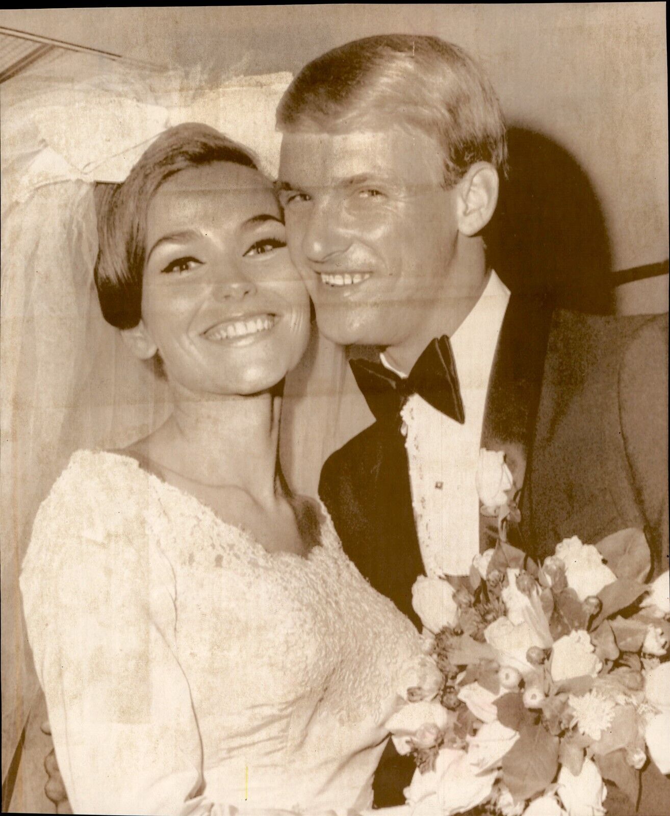 LG968 1967 Wire Photo MISS AMERICA DEBBIE BRYANT Wedding to Rod Taylor Wilson