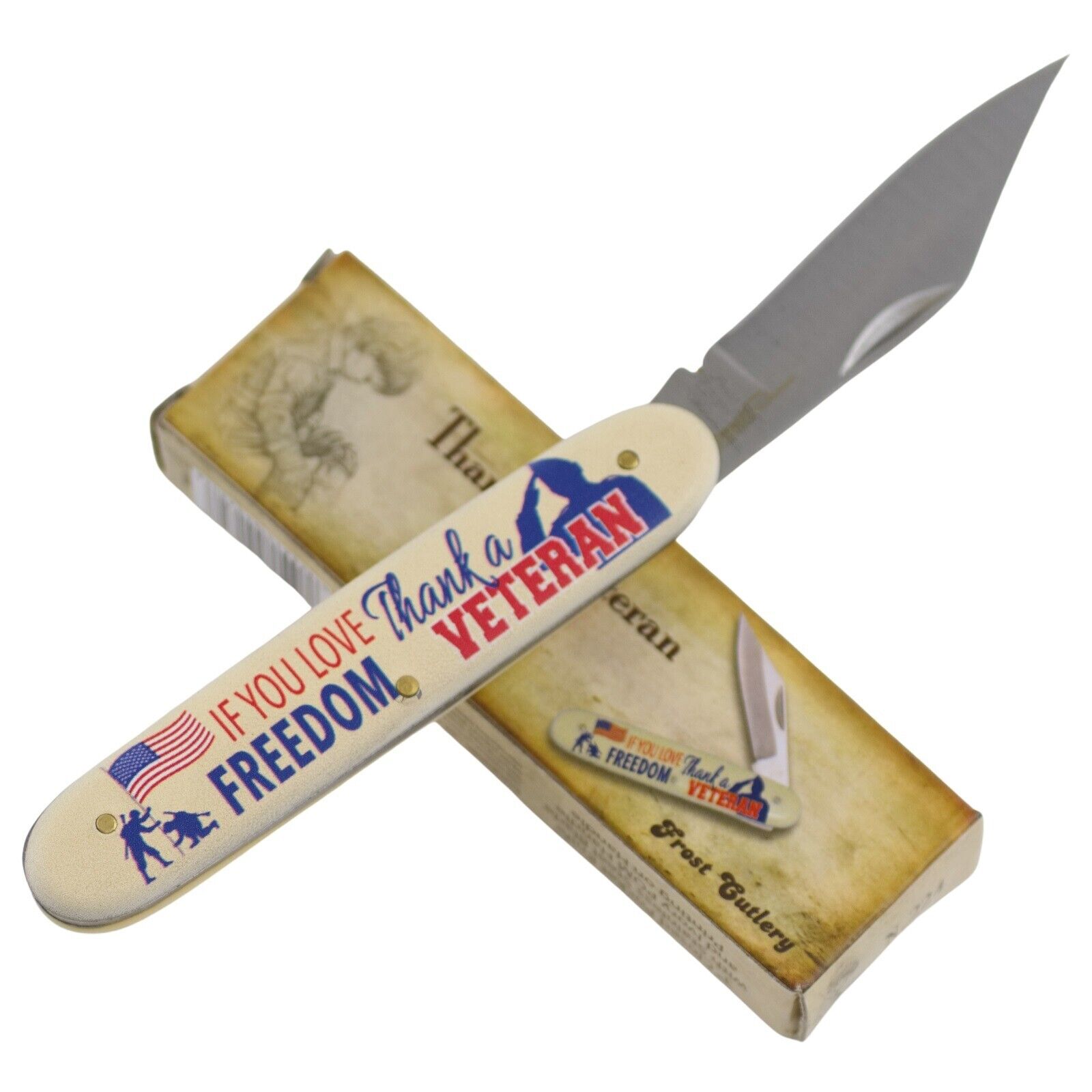 Thank a Veteran If You Love Freedom Pocket Folder Knife Frost Cutlery