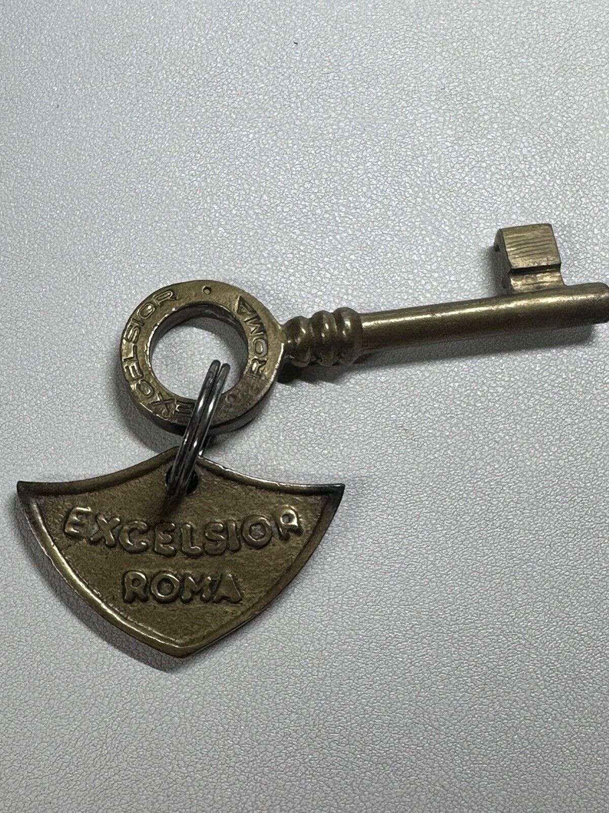 Vintage Brass Hotel Excelsior Roma Italy Room Key Fob Room #459 Solid Large Key