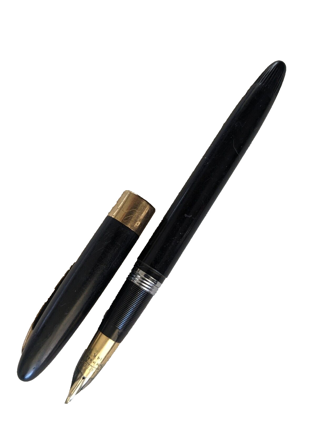 Vintage 14kt Gold Shaeffer\'s  Black Fountain Pen 14K Gold