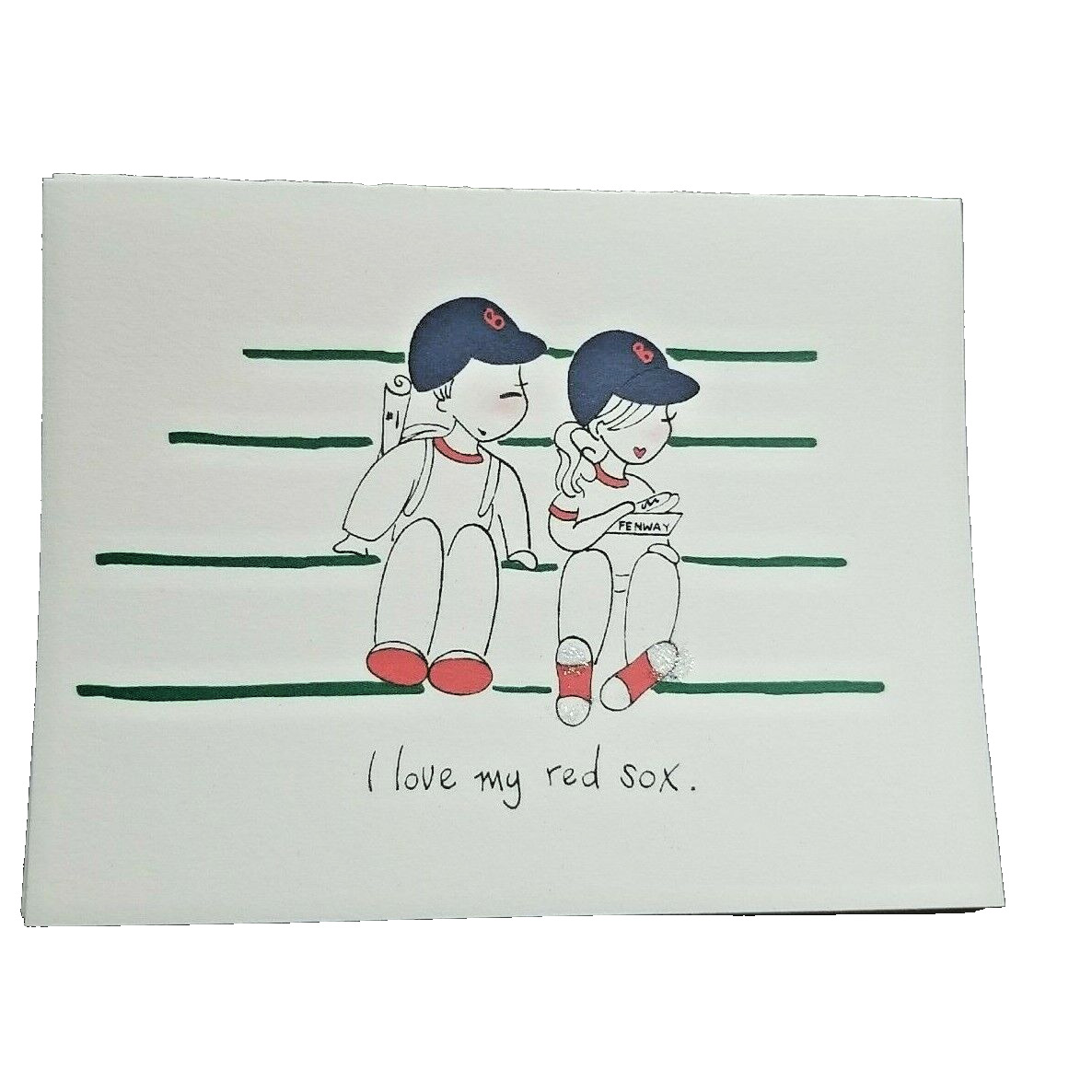 I Love My RED SOX Note Cards Set 5 w/Envelopes Opening Day BOSTON Joanna Alberti