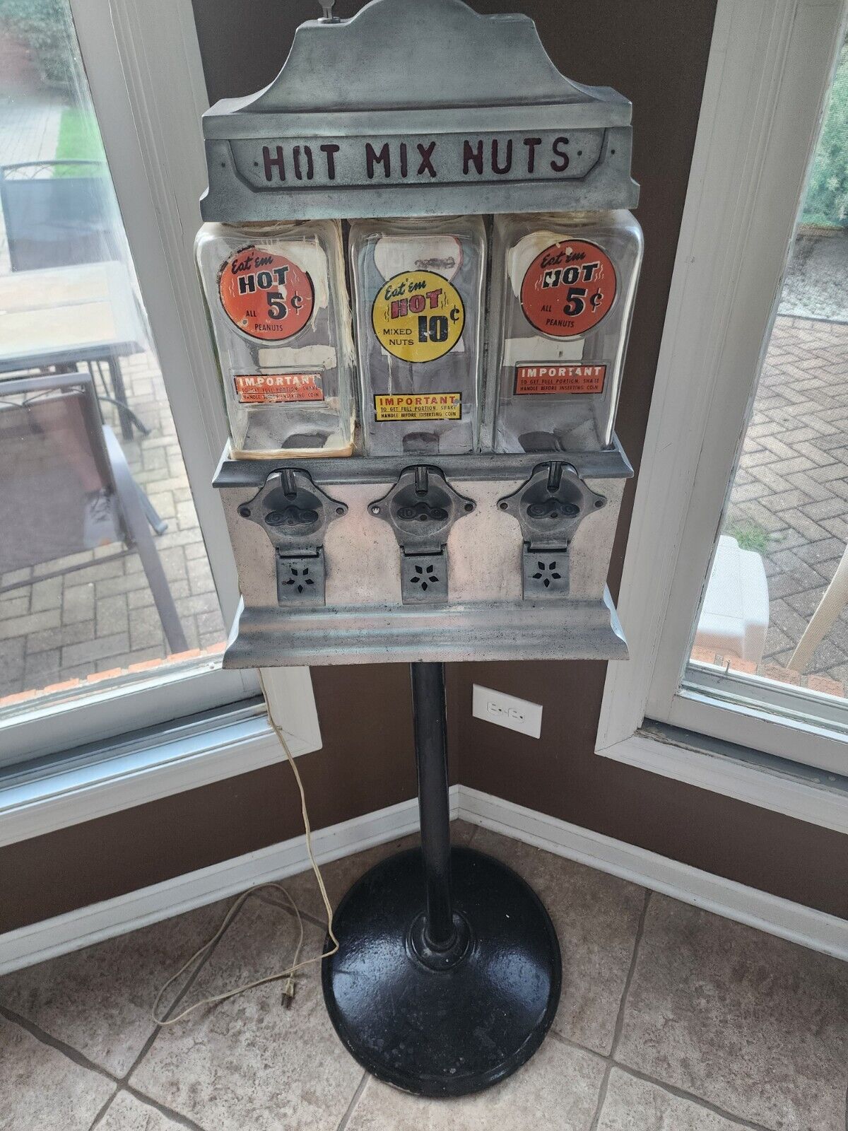 The Vintage Challenger Hot Mix Nut Machine and original Stand