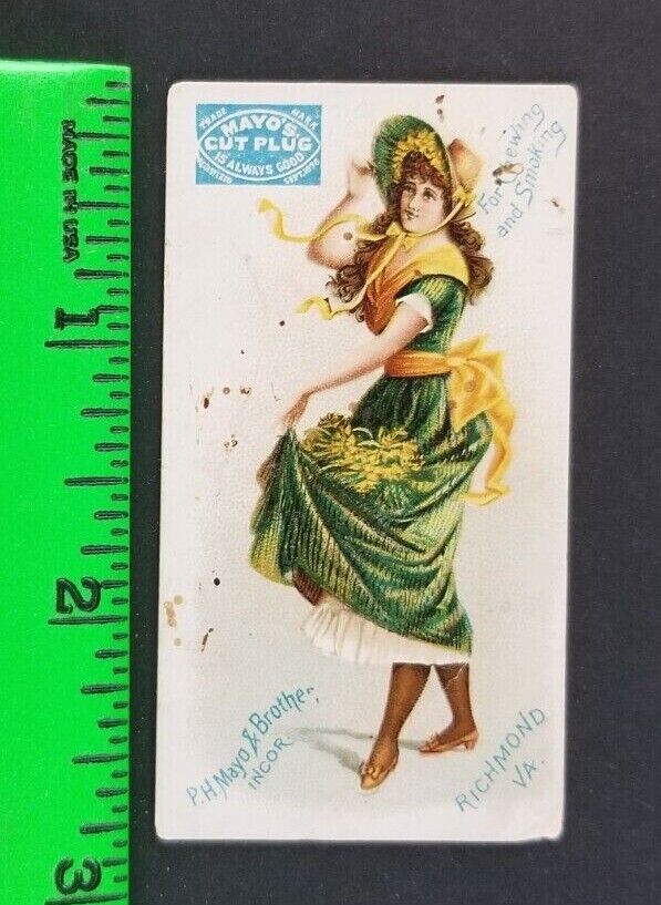 Vintage 1892 Costumes and Flowers Mayo N304 Tobacco Card