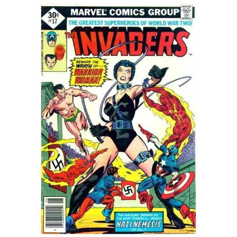 Invaders (1975 series) #17 in Fine minus condition. Marvel comics [f*
