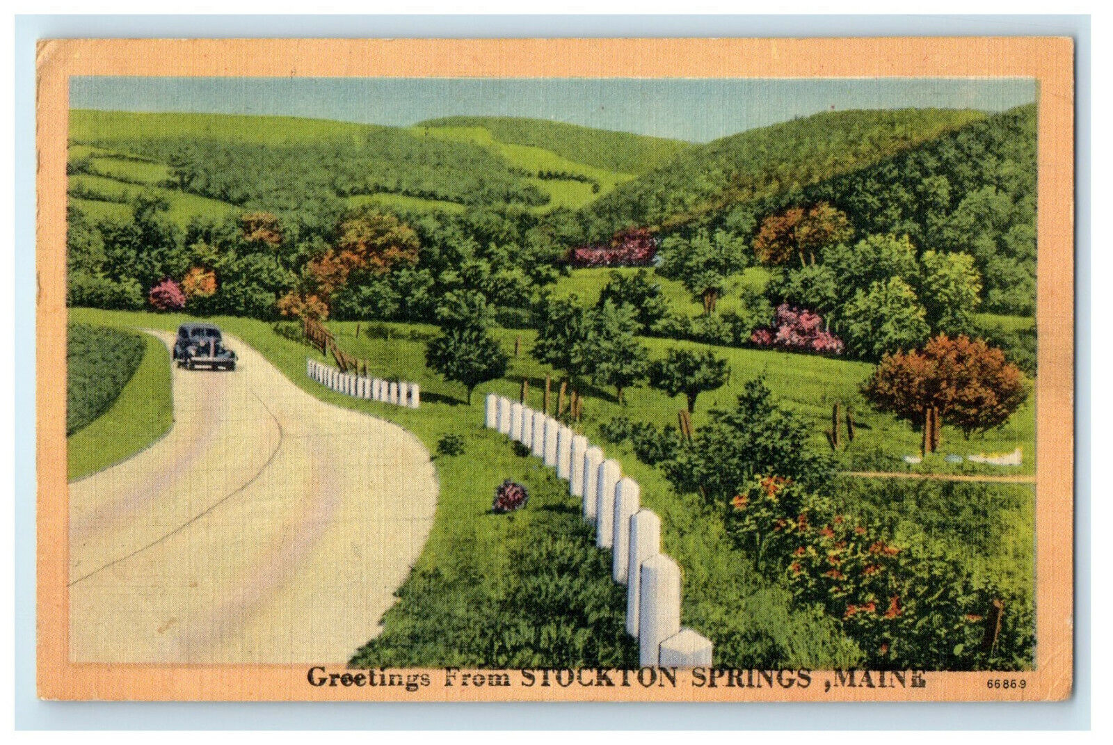 1956 Greetings from Stockton Springs, Maine ME Posted Vintage Postcard